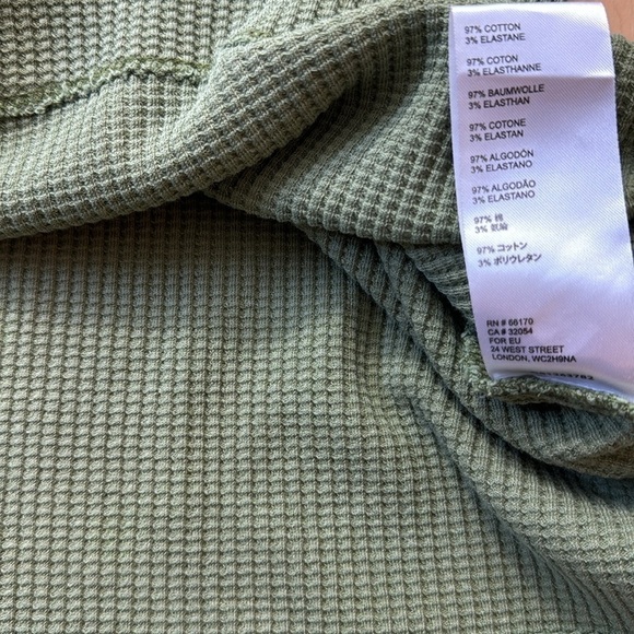 Pilcro Anthro Moira Waffle Knit Weave Cotton Thermal V Neck - Picture 5 of 10